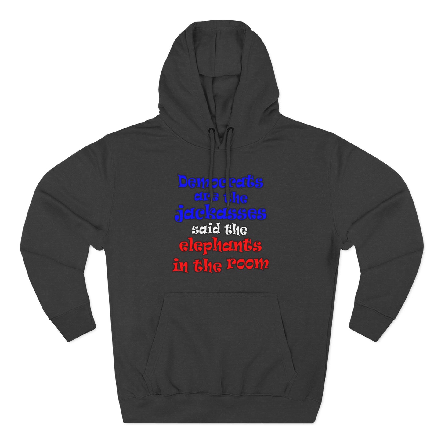 donkeys and elephants - Three-Panel Fleece Hoodie
