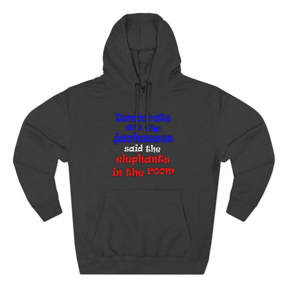 donkeys and elephants - Three-Panel Fleece Hoodie