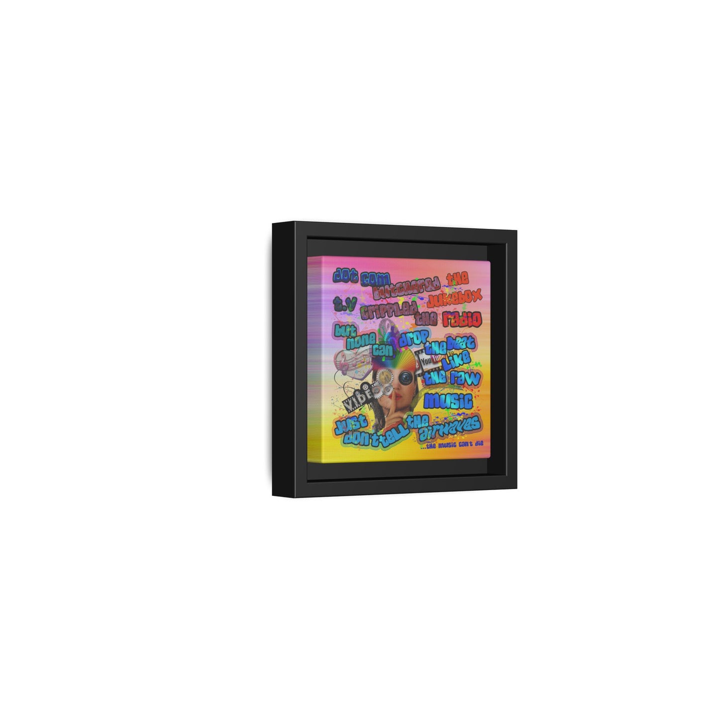 drop the beat - framed canvas art (color blur)
