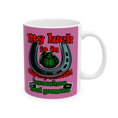 my luck - White Mug (light pink)