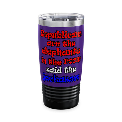 donkeys and elephants - Ringneck Tumbler, 20oz (purple)