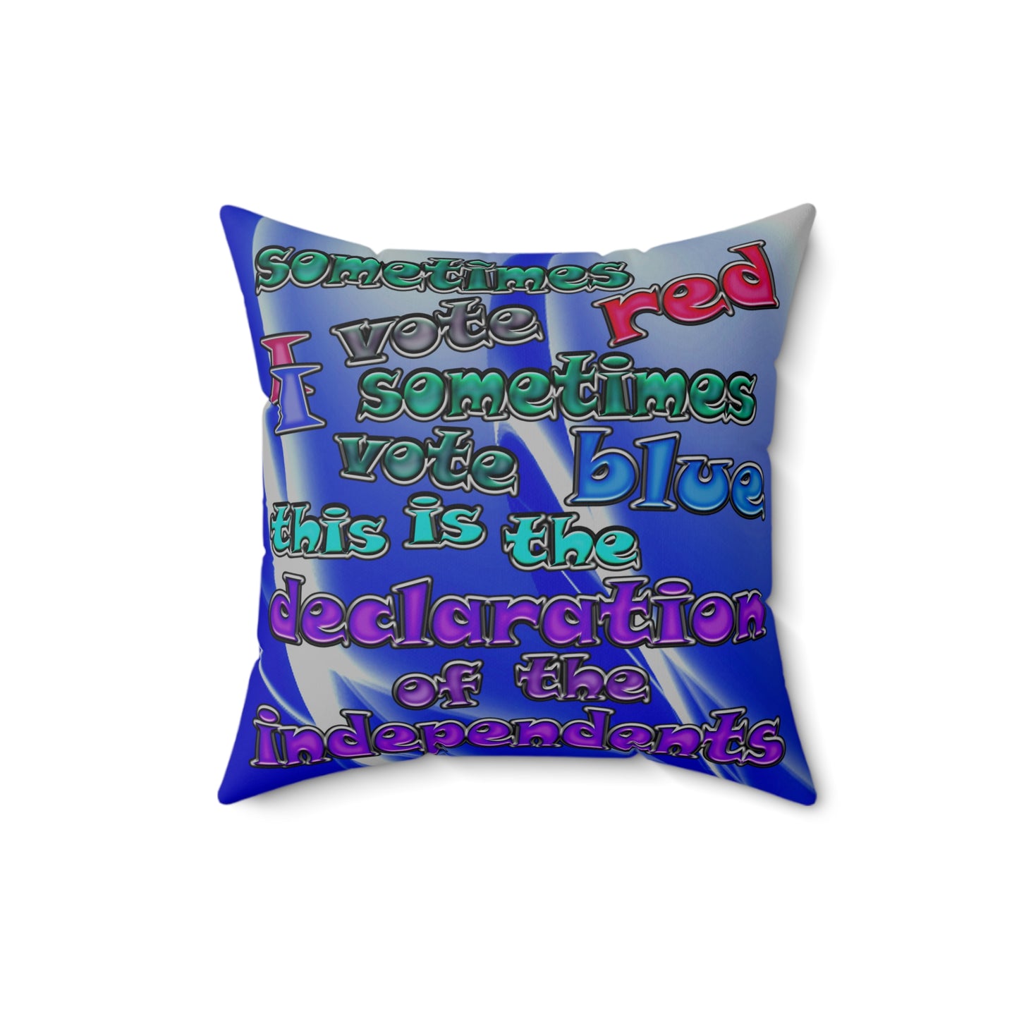 declaration of the independents - Spun Polyester Square Pillow - (blue-white wave)