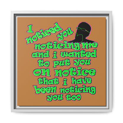 noticed you noticing - framed canvas art (light brown)