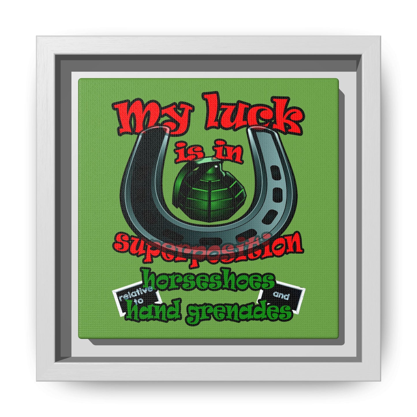my luck - framed canvas art (green)