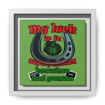 my luck - framed canvas art (green)