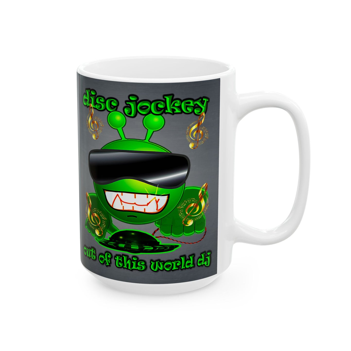 disc jockey - White Mug (grey-light grey)