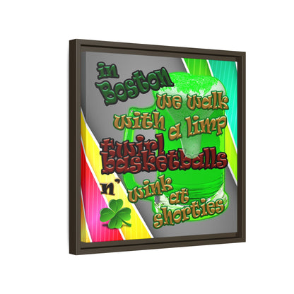 celtics logo - framed canvas art (rainbow split)