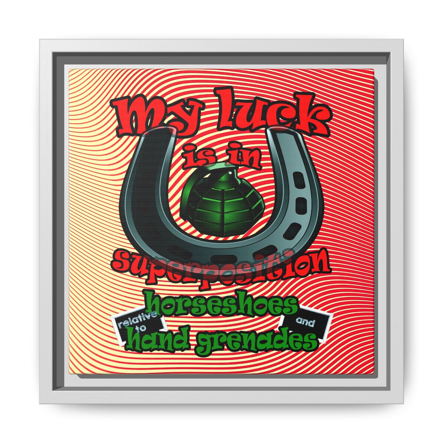 my luck - framed canvas art (yellow-orange wave)