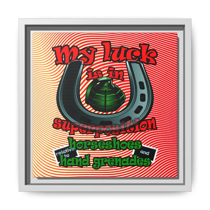 my luck - framed canvas art (yellow-orange wave)