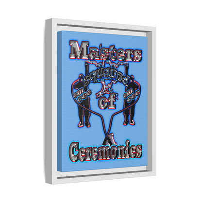 em cee squared - framed canvas art (light blue)