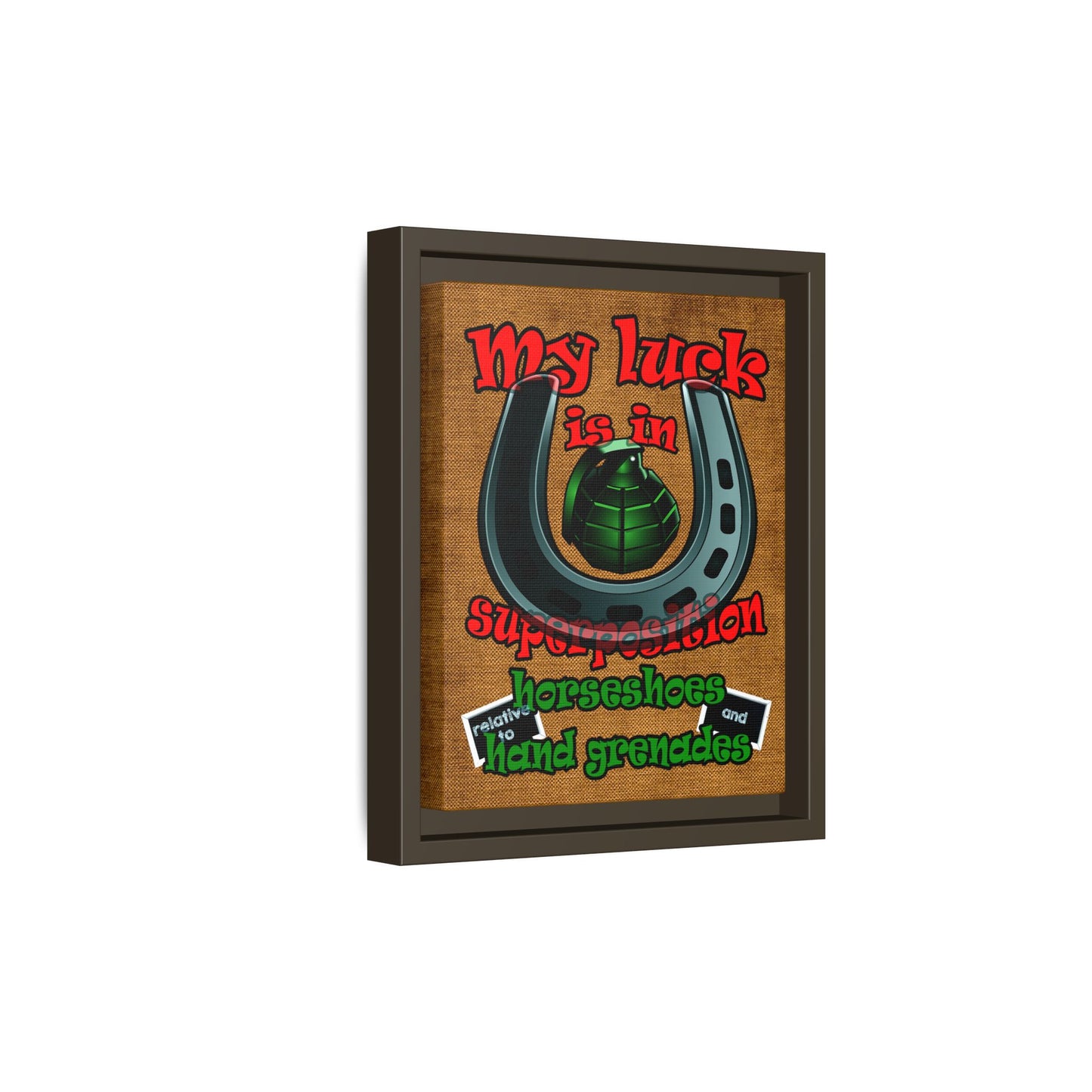 my luck - framed canvas art (brown papyrus)