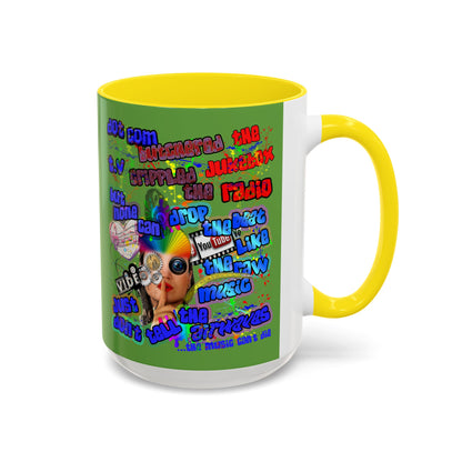 drop the beat - Accent Mug (green)