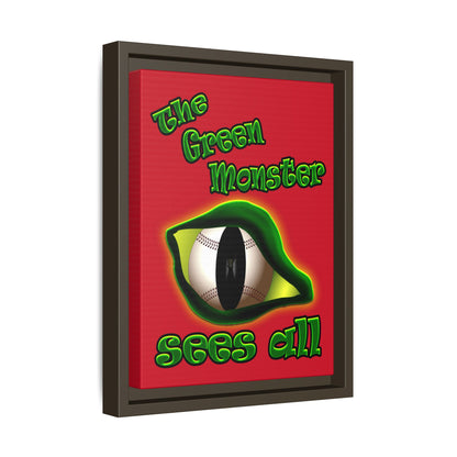 green monster - framed canvas art (dark red)