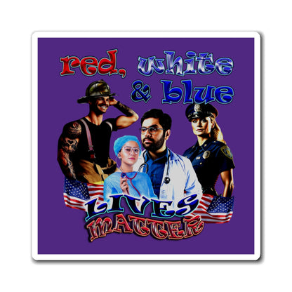 rw&b lives matter - Magnets - (purple)