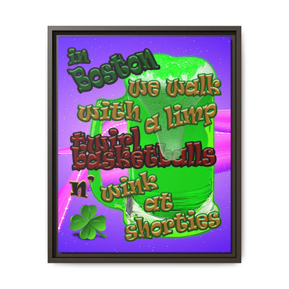 celtics logo - framed canvas art (purple-pink wave)