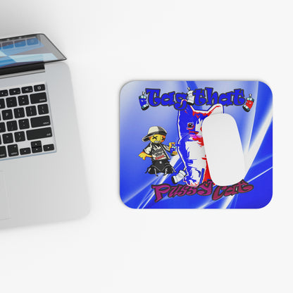 tag that - Mouse Pad (Rectangle) (blue-white wave)