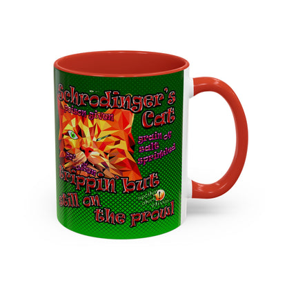 schrodinger's cat - Accent Mug (logo green)