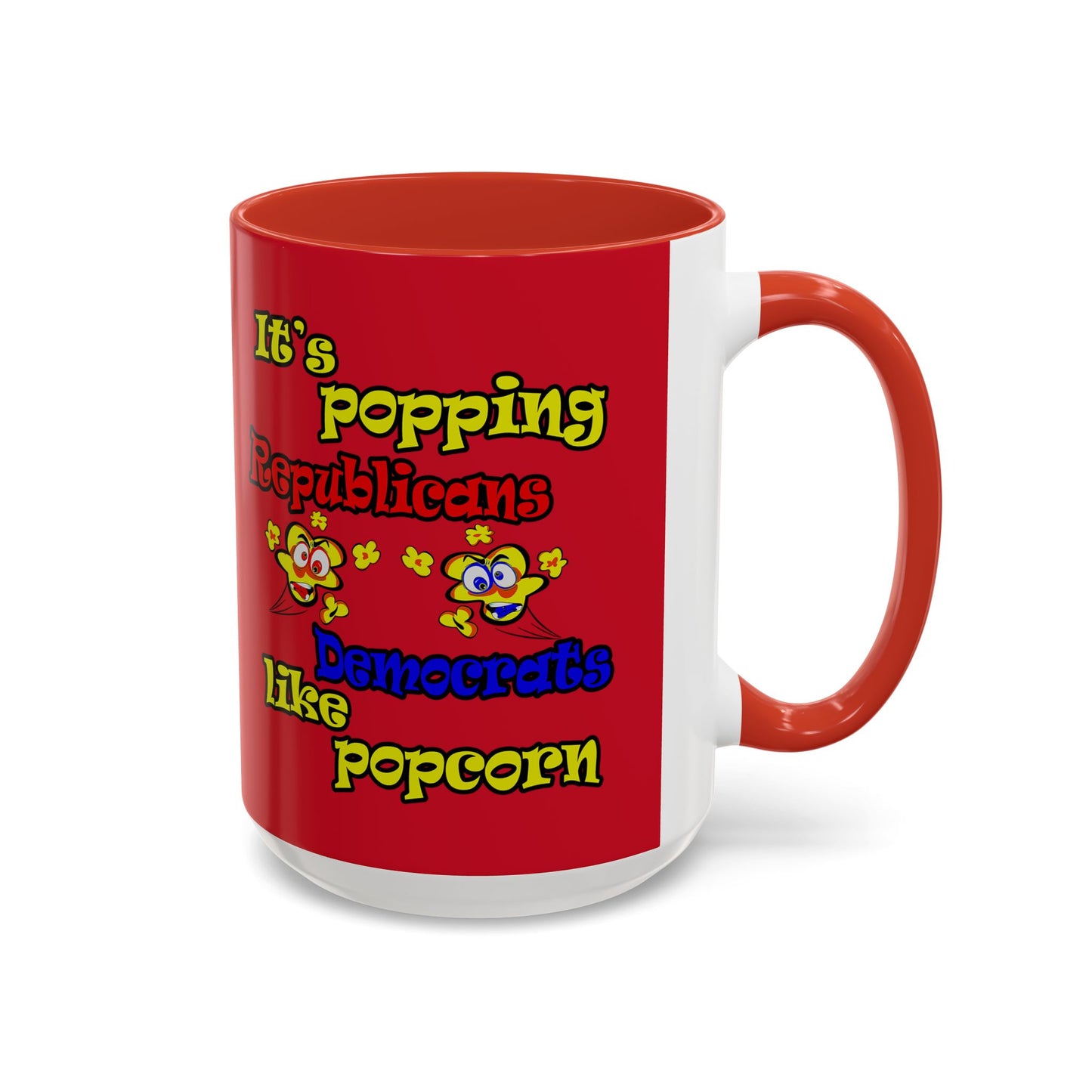 popping like popcorn - Accent Mug (dark red)