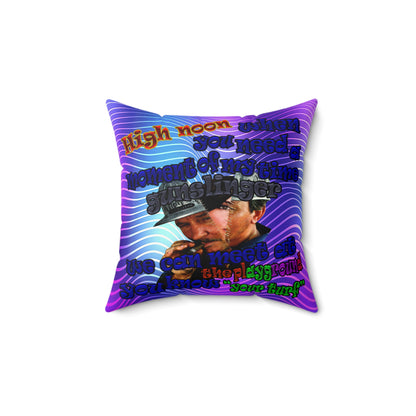 high noon - Faux Suede Square Pillow - (purple wave)