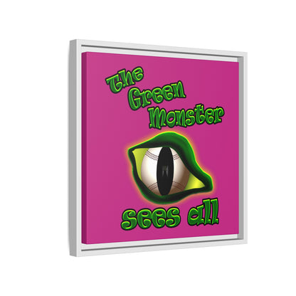 green monster - framed canvas art (pink)