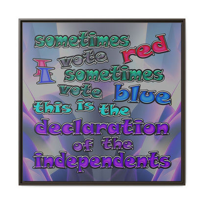 declaration of the independents - framed canvas art (grey-pink wave)