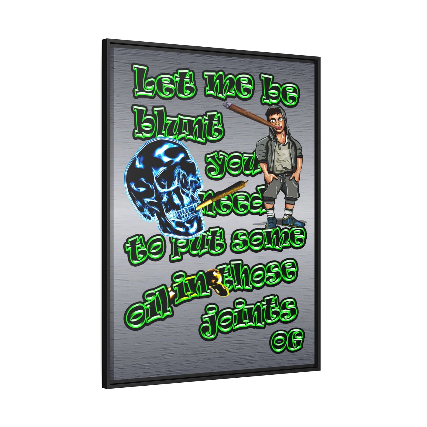 og - framed canvas art (brushed nickel)
