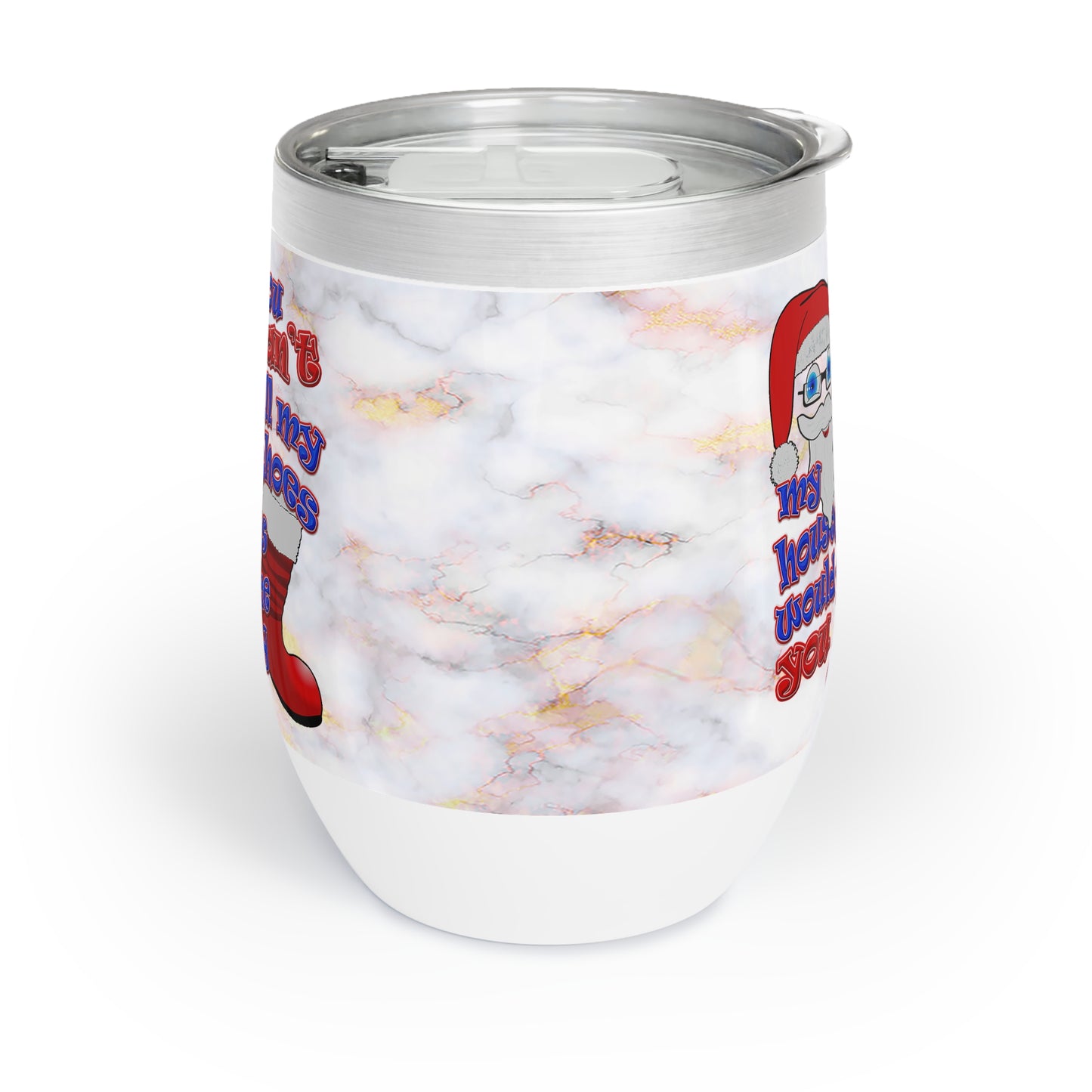santa's shoes - Chill Wine Tumbler (white marble)