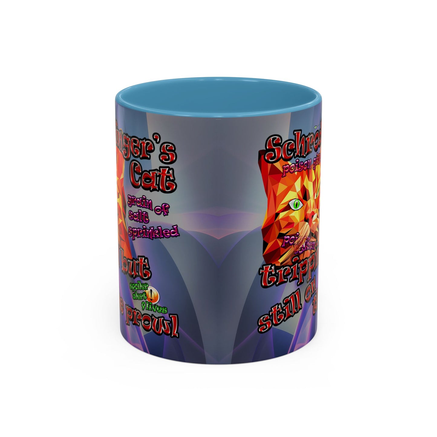 schrodinger's cat - Accent Mug (grey-pink wave)