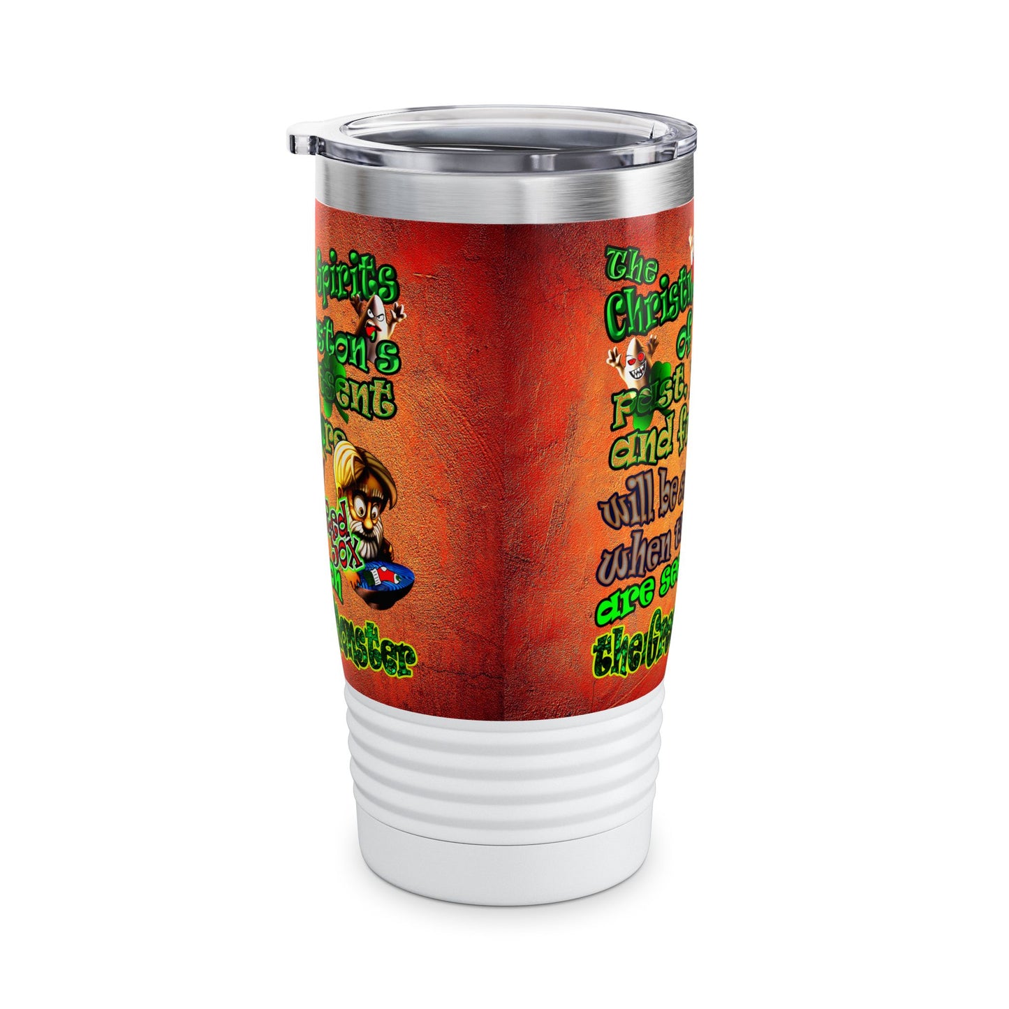 christmas spirits of boston - Ringneck Tumbler, 20oz (burnt orange)