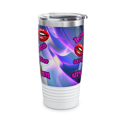 hoes b4 bros - Ringneck Tumbler, 20oz (grey-pink wave)