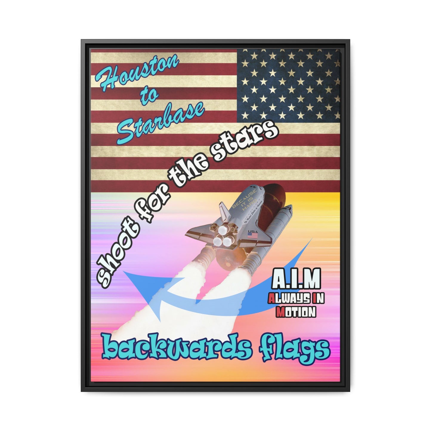 shoot for the stars - framed canvas art (color blur)