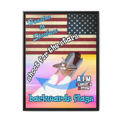 shoot for the stars - framed canvas art (color blur)