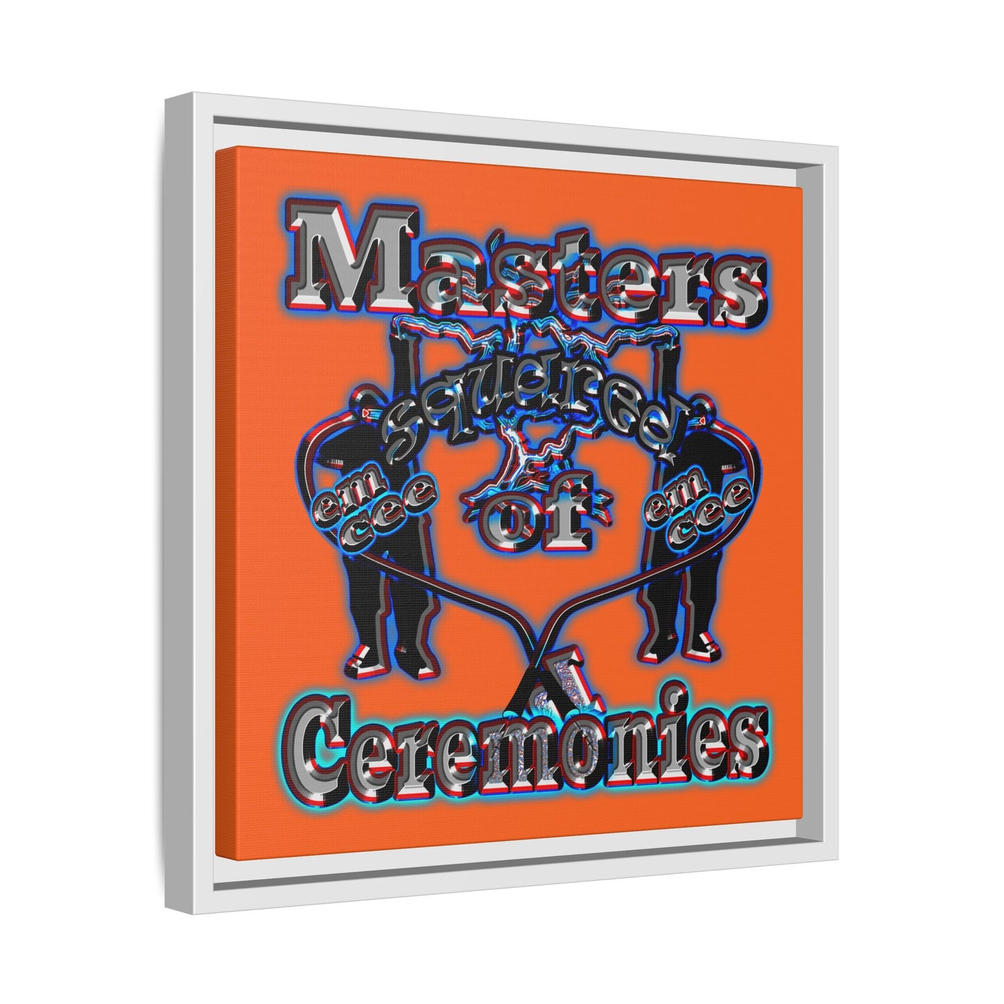 em cee squared - framed canvas art (orange)