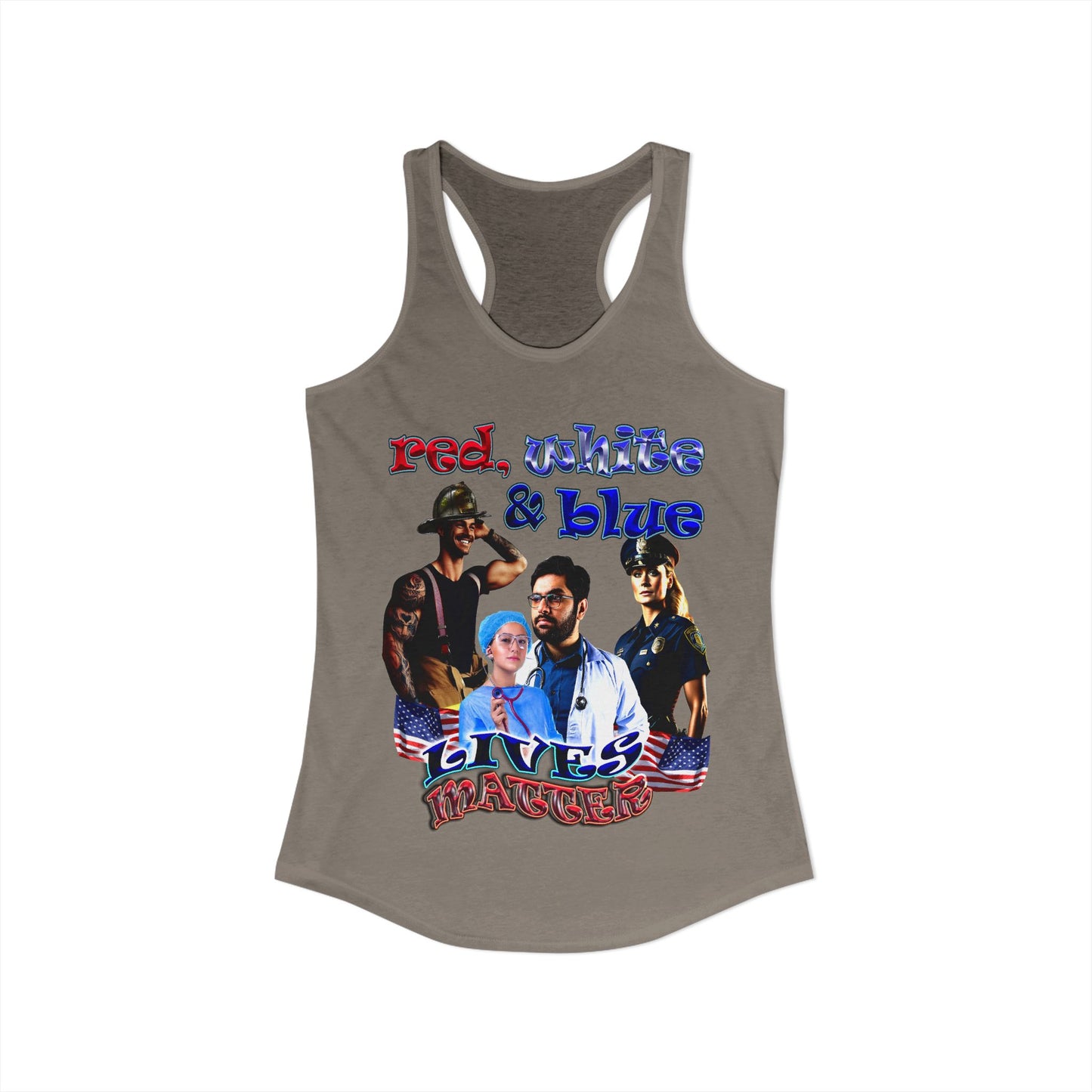 rw&b lives matter - Women's Ideal Racerback Tank