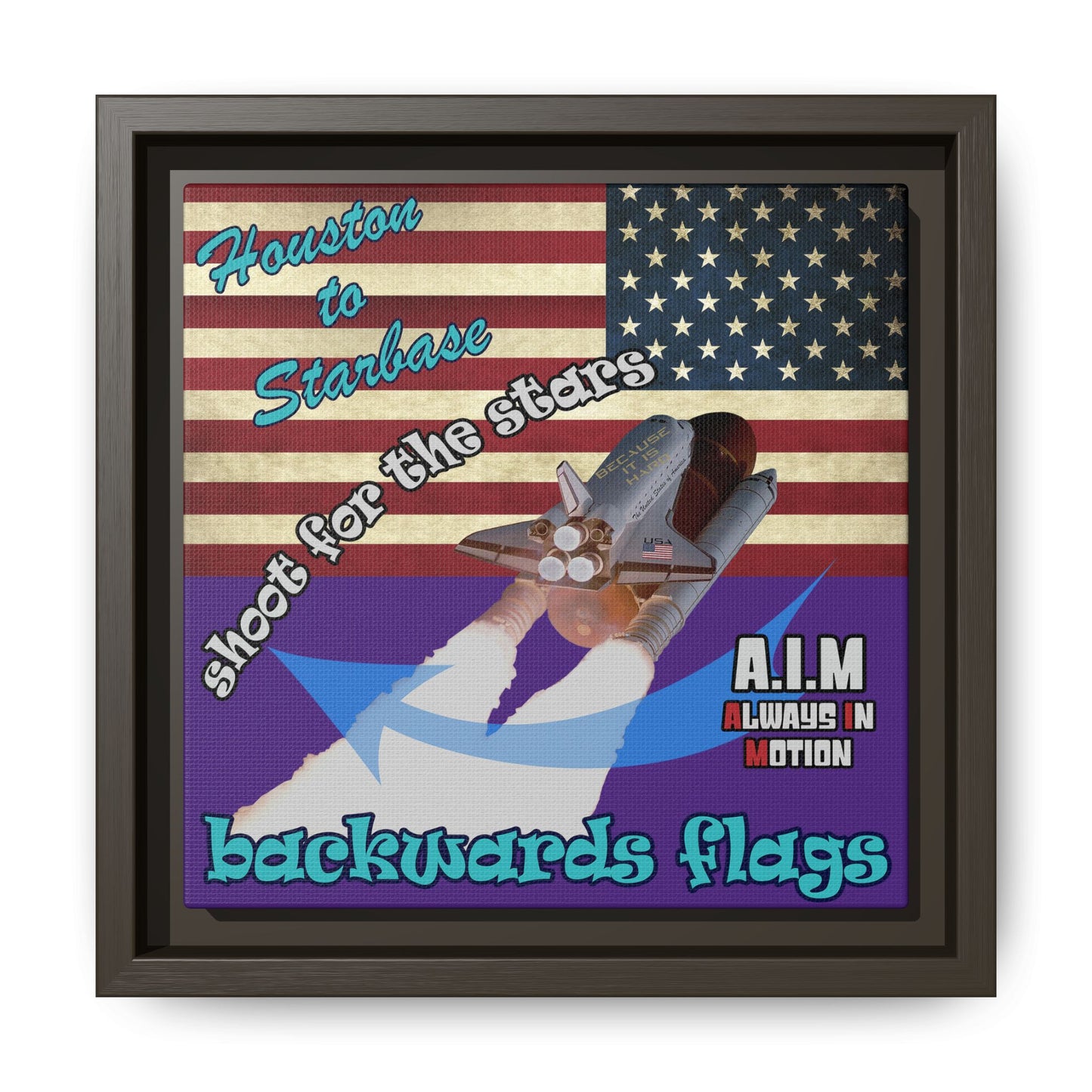 shoot for the stars - framed canvas art (purple)