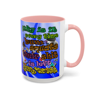 the bum's shit - Accent Mug (blue-white wave)
