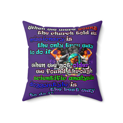 doggystyle - Spun Polyester Square Pillow - (purple)