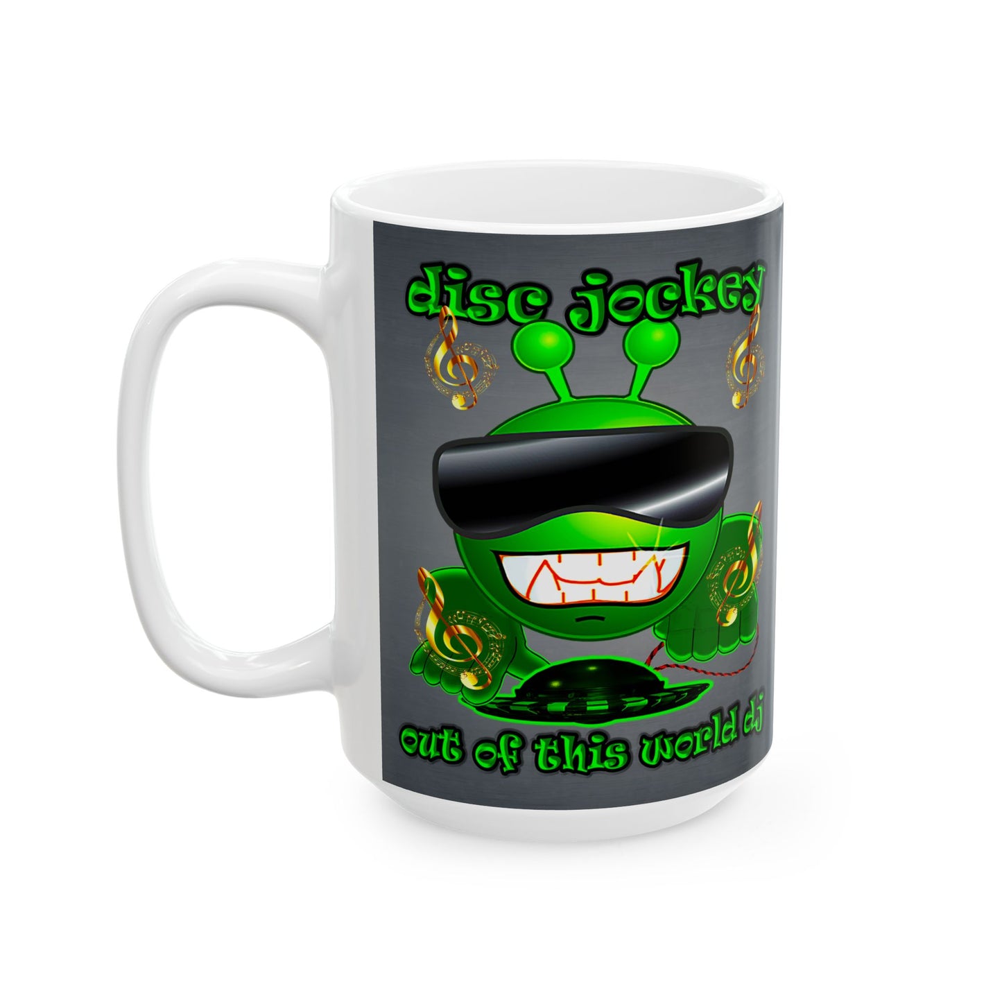 disc jockey - White Mug (grey-light grey)