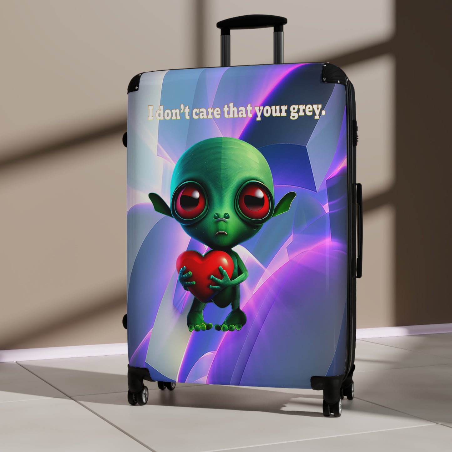 I don't care that your grey - Suitcase (grey-pink wave)
