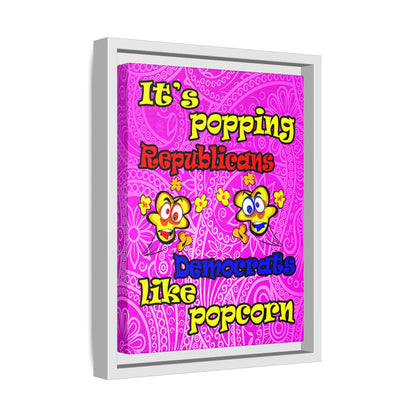 popping like popcorn - framed canvas art (pink swirl)