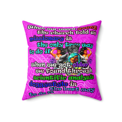 doggystyle - Spun Polyester Square Pillow - (pink swirl)