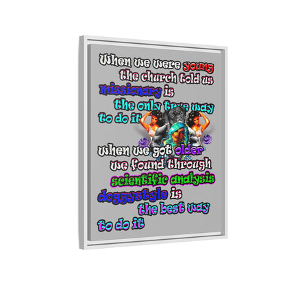 doggystyle - framed canvas art (light grey)