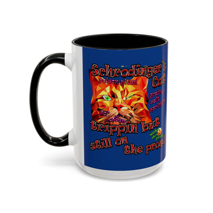 schrodinger's cat - Accent Mug (dark blue)