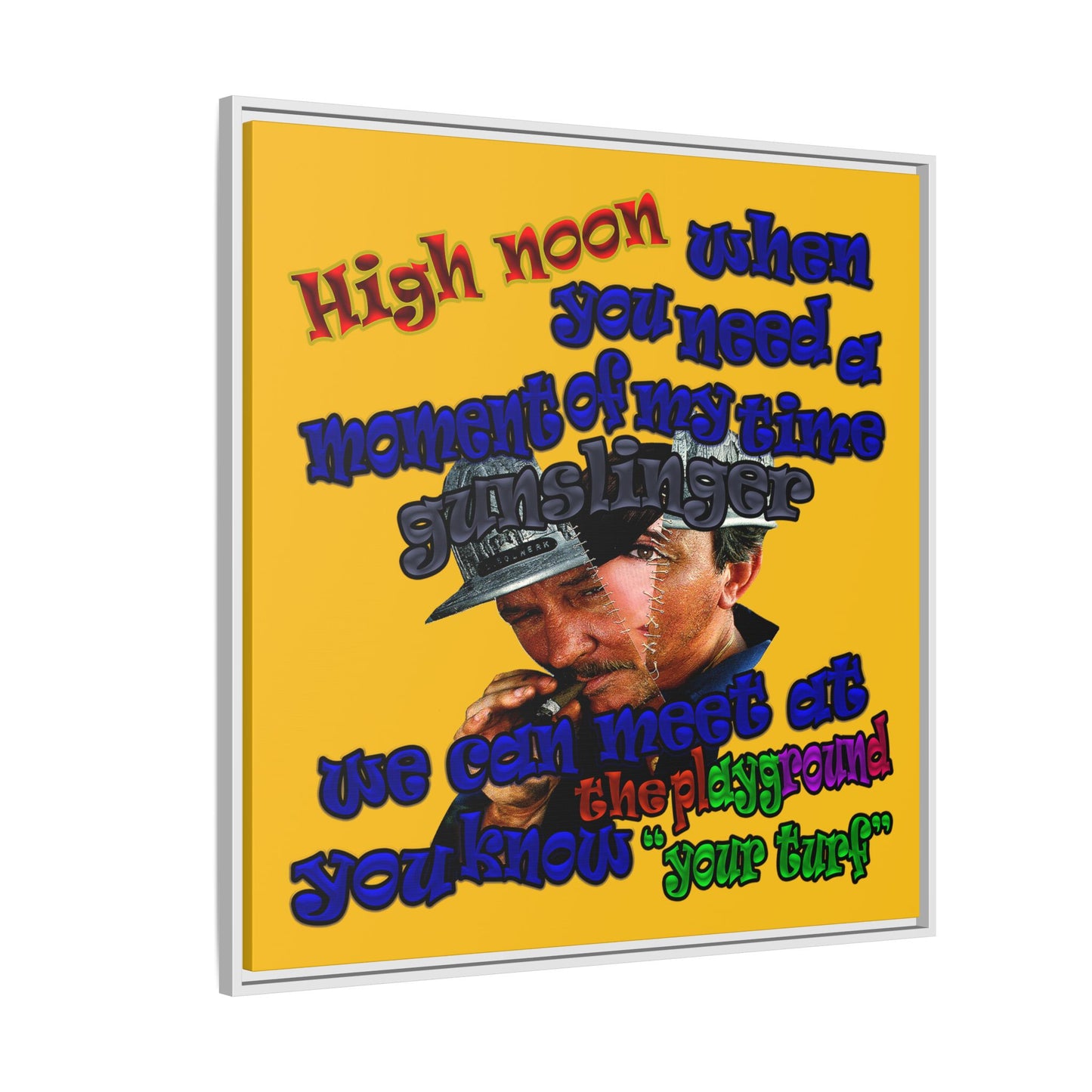 high noon - framed canvas art (yellow)