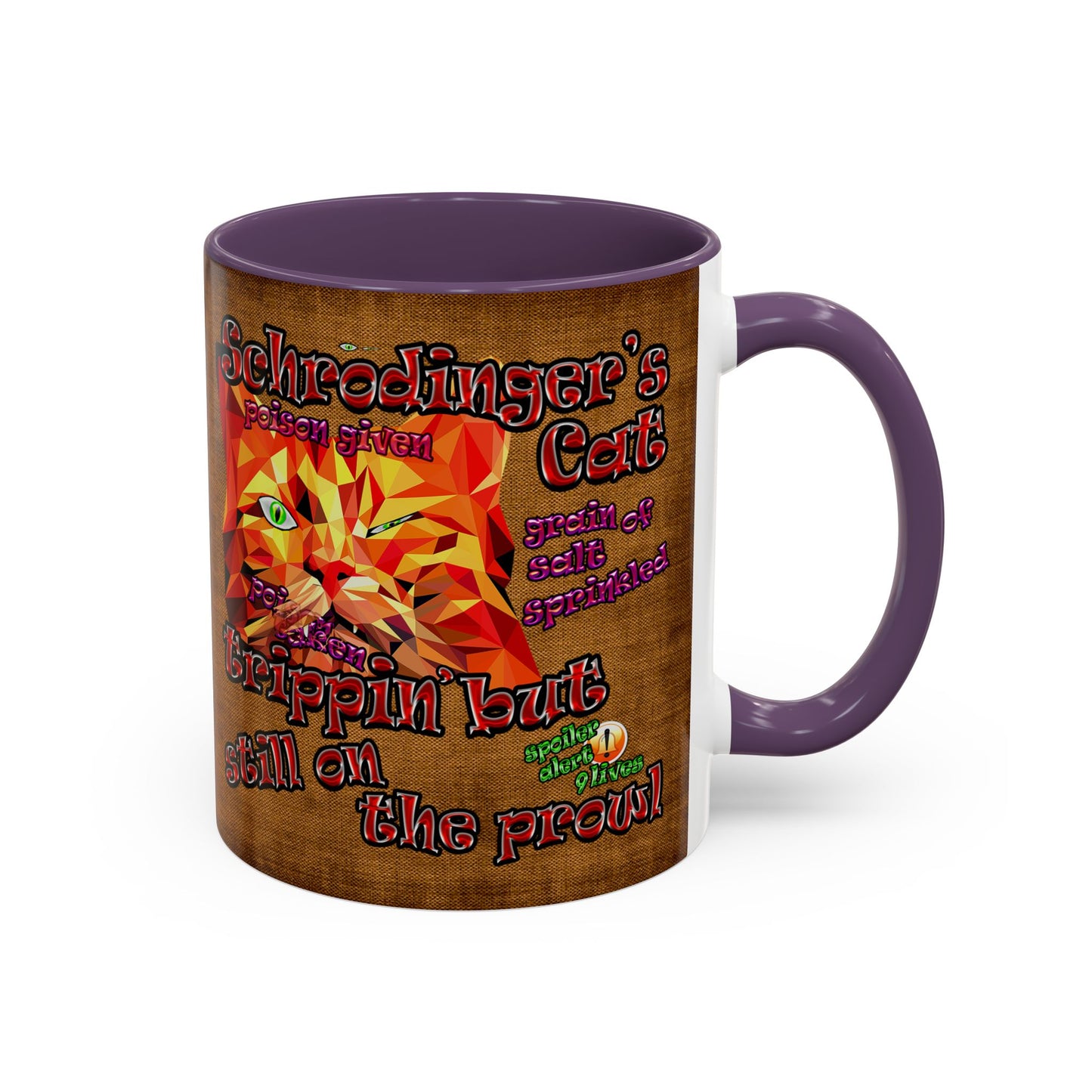 schrodinger's cat - Accent Mug (brown papyrus)