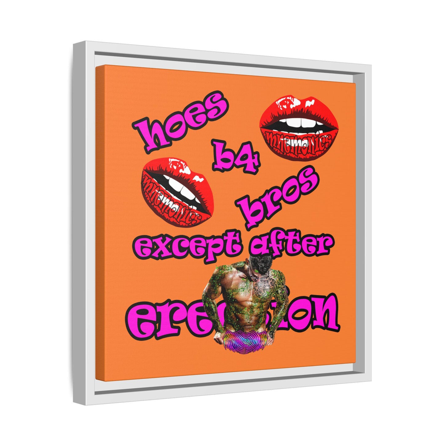 hoes b4 bros - framed canvas art (crusta)