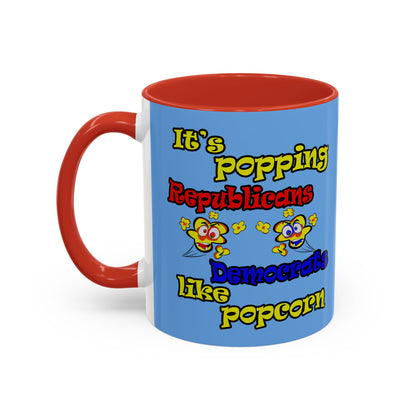 popping like popcorn - Accent Mug (light blue)