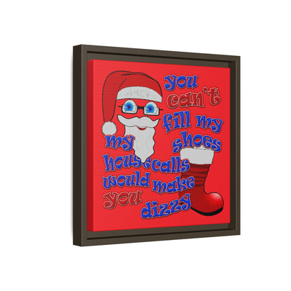 santa's shoes - framed canvas art (red)