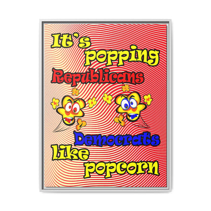 popping like popcorn - framed canvas art (yellow-orange wave)