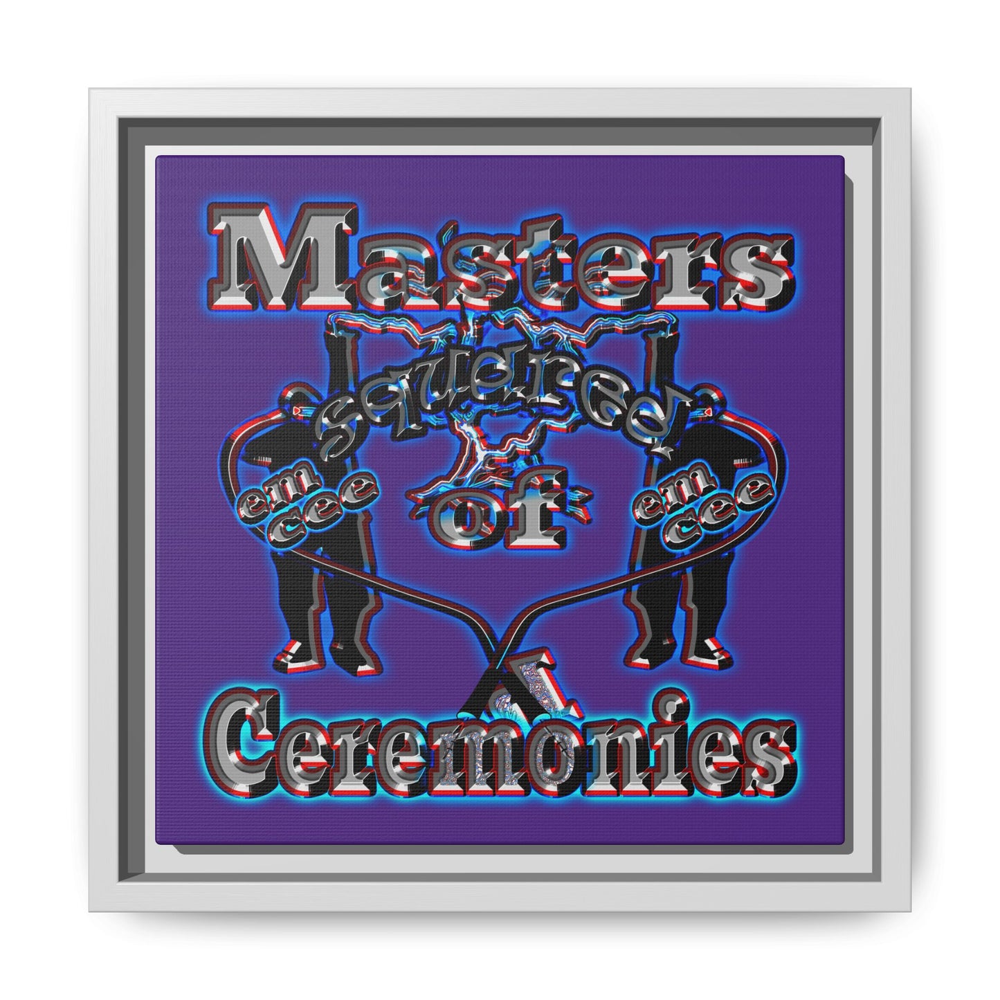 em cee squared - framed canvas art (purple)